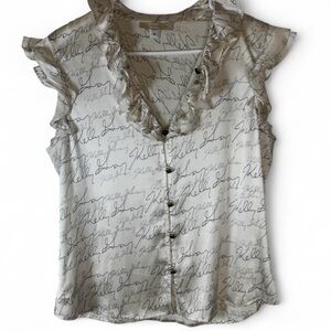 St. John Couture Silk Blend Kelly Gray Blouse